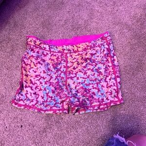 Reebok Women's Pink and Blue Athletic Shorts